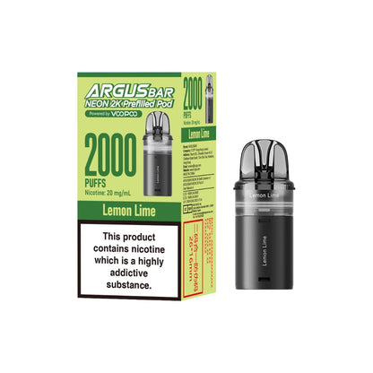 20mg Voopoo Argus Bar Neon 2K Prefilled Pods - Flavour: Pineapple Ice