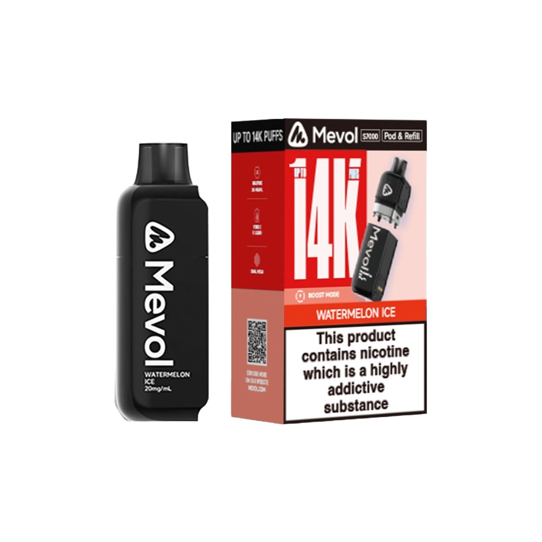 20mg Mevol S7000 Prefilled Pod & Refill 14k puffs - Flavour: Iced Mint