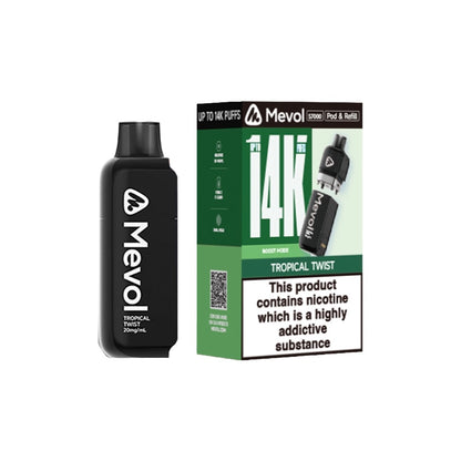 20mg Mevol S7000 Prefilled Pod & Refill 14k puffs - Flavour: Peach Ice