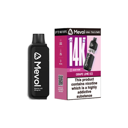 20mg Mevol S7000 Prefilled Pod & Refill 14k puffs - Flavour: Cherry Ice