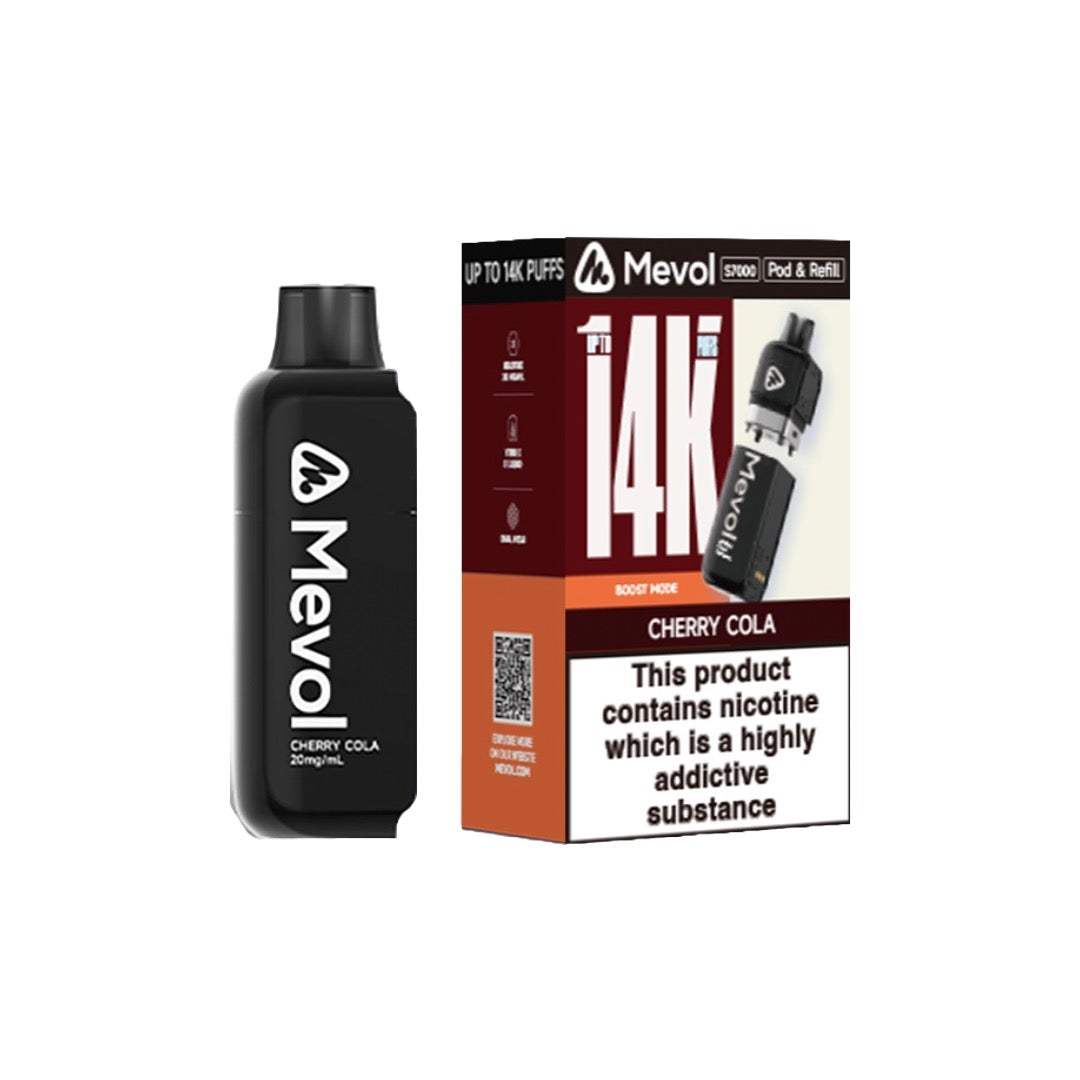 20mg Mevol S7000 Prefilled Pod & Refill 14k puffs - Flavour: Grape Lime Ice