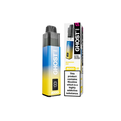 20mg Ghost Pro 8000+ By Vapes Bars Prefilled Pod Vape Kit - Flavour: Watermelon Lemon Blackberry
