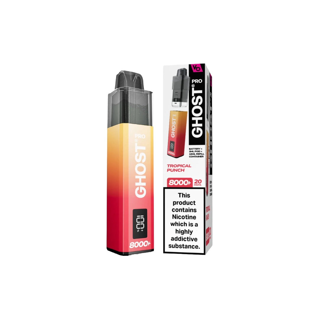 20mg Ghost Pro 8000+ By Vapes Bars Prefilled Pod Vape Kit - Flavour: G-Bears