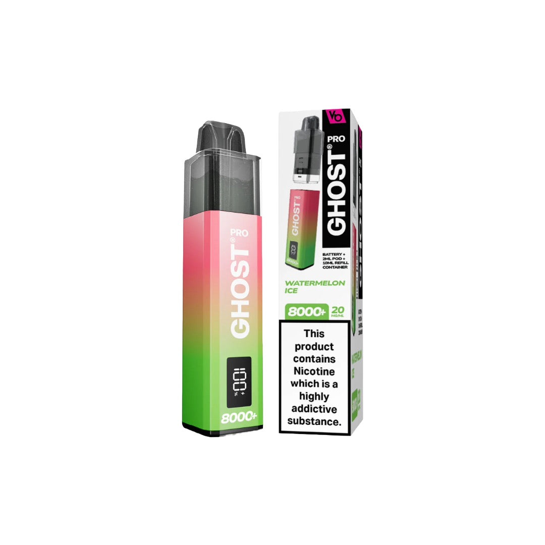 20mg Ghost Pro 8000+ By Vapes Bars Prefilled Pod Vape Kit - Flavour: Cherry Berry