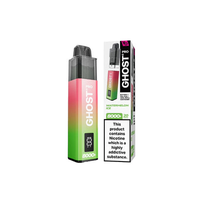 20mg Ghost Pro 8000+ By Vapes Bars Prefilled Pod Vape Kit - Flavour: Blue Sour Raspberry