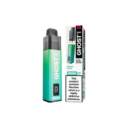 20mg Ghost Pro 8000+ By Vapes Bars Prefilled Pod Vape Kit - Flavour: Kiwi Passionfruit Guava