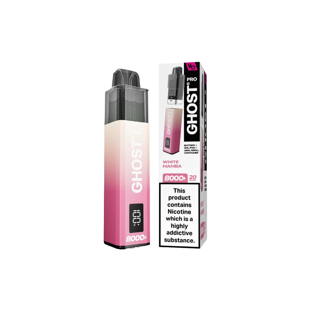 20mg Ghost Pro 8000+ By Vapes Bars Prefilled Pod Vape Kit - Flavour: Kiwi Passionfruit Guava