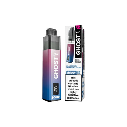 20mg Ghost Pro 8000+ By Vapes Bars Prefilled Pod Vape Kit - Flavour: Cherry Berry