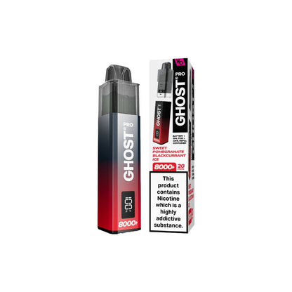 20mg Ghost Pro 8000+ By Vapes Bars Prefilled Pod Vape Kit - Flavour: Strawberry Lemonade