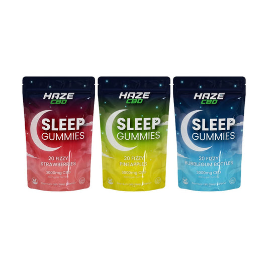3000mg Haze CBD Sleep Night Gummies - 20 Pcs - Flavour: Fizzy Pineapple
