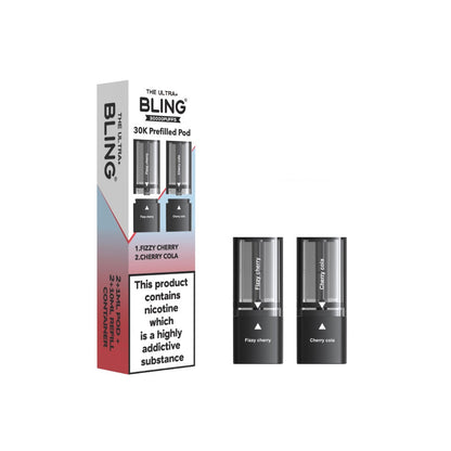 20mg Bling Ultra Pro Max 30K Prefilled Pods - Flavour: Blue Razz Cherry / Blue Razz Lemonade