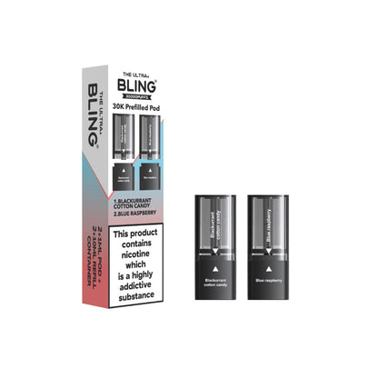 20mg Bling Ultra Pro Max 30K Prefilled Pods - Flavour: Fruit Bomb / Strawberry Watermelon Bubblegum