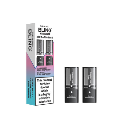 20mg Bling Ultra Pro Max 30K Prefilled Pods - Flavour: Fresh Mint / Strawberry Mint