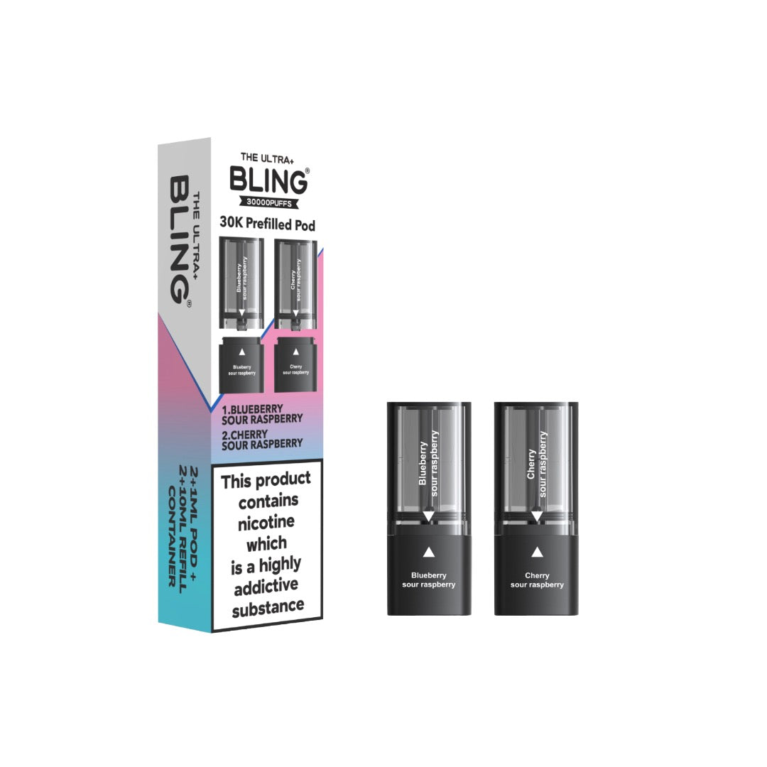 20mg Bling Ultra Pro Max 30K Prefilled Pods - Flavour: Blue Razz Gummy Bear