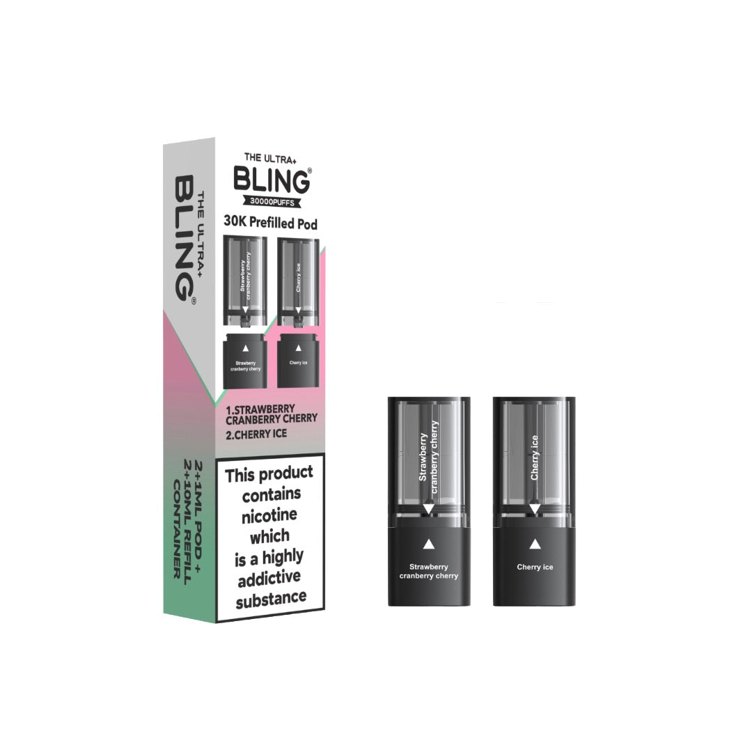 20mg Bling Ultra Pro Max 30K Prefilled Pods - Flavour: Blueberry Cotton Candy / Raspberry Cotton Candy