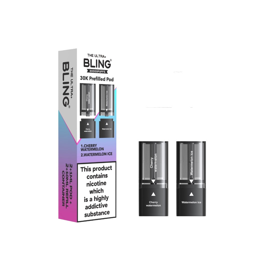 20mg Bling Ultra Pro Max 30K Prefilled Pods - Flavour: Blueberry Strawberry Blackberry / Blueberry Cherry Cranberry