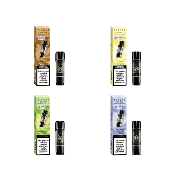 ELF Bar ELFA Pro 20mg Replacement Prefilled Pods 2ml 1200 Puffs - 2 Pcs - Flavour: Mint Tobacco