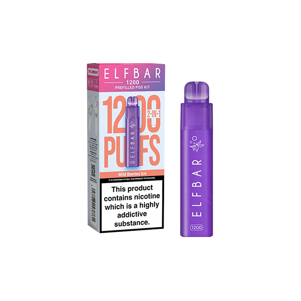 20mg ELF Bar 1200 Prefilled Pod Kit 1200 Puffs - Flavour: Pineapple Ice