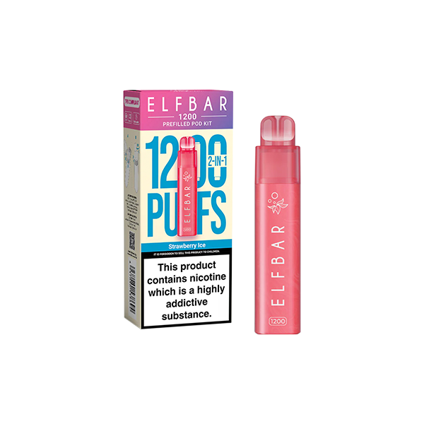 20mg ELF Bar 1200 Prefilled Pod Kit 1200 Puffs - Flavour: Blueberry Sour Raspberry