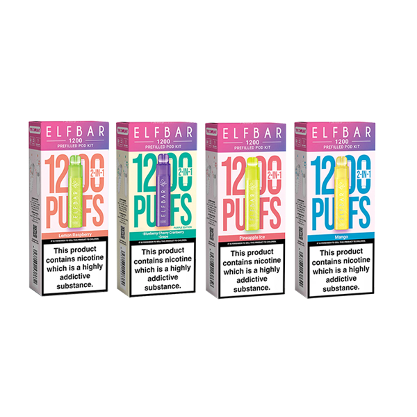 20mg ELF Bar 1200 Prefilled Pod Kit 1200 Puffs - Flavour: Blueberry Sour Raspberry