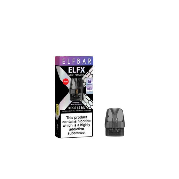 Elf Bar ELFX Empty Refillable Pods 2ml - 3 pcs - Resistance Rage: 0.6ohm