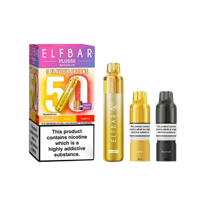 Elf Bar Plus50 Prefilled 50K Pod Vape Kit - Flavour: Yellow Edition