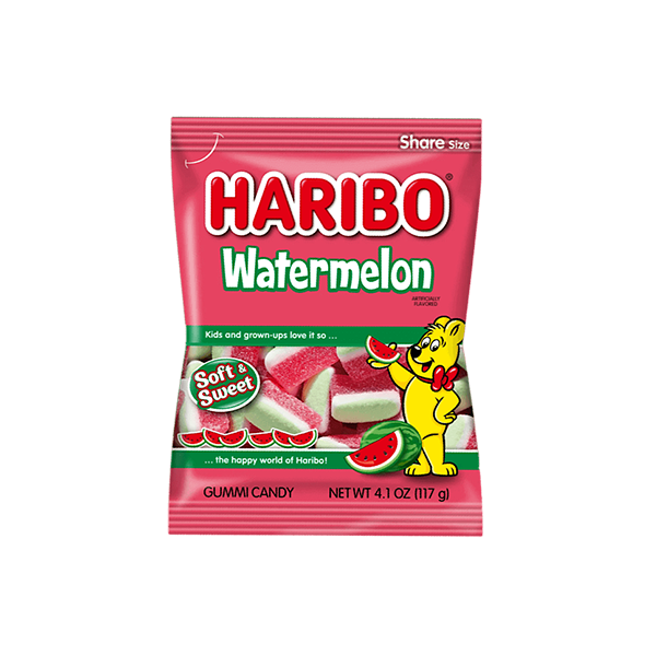 USA Haribo Share Bags - Flavour: Watermelon - 117g & Quantity: Box of 12