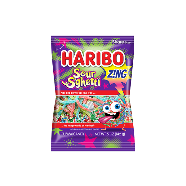USA Haribo Share Bags - Flavour: Twin Snakes - 142g & Quantity: Single Pack