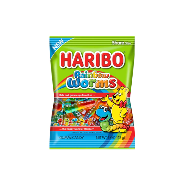USA Haribo Share Bags - Flavour: Sour S'getti - 142g & Quantity: Box of 12