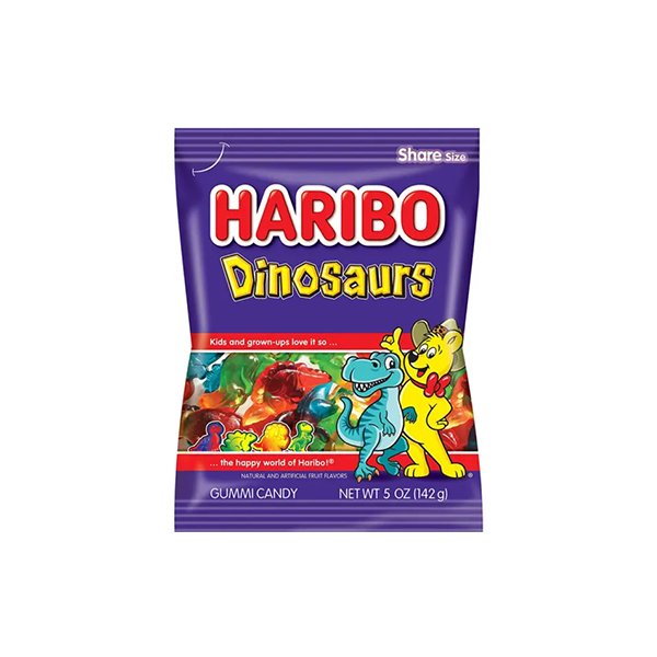 USA Haribo Share Bags - Flavour: Rainbow Worms - 142g & Quantity: Box of 12