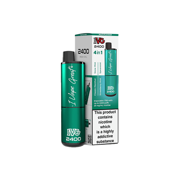 20mg I VG 2400 Disposable Vapes 2400 Puffs - 4 in 1 Multi-Edition - Flavour: Blue Edition