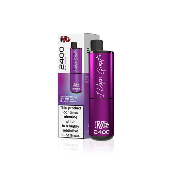 20mg IVG 2400 Disposable Vapes 2400 Puffs - Flavour: Blue Razz Chery