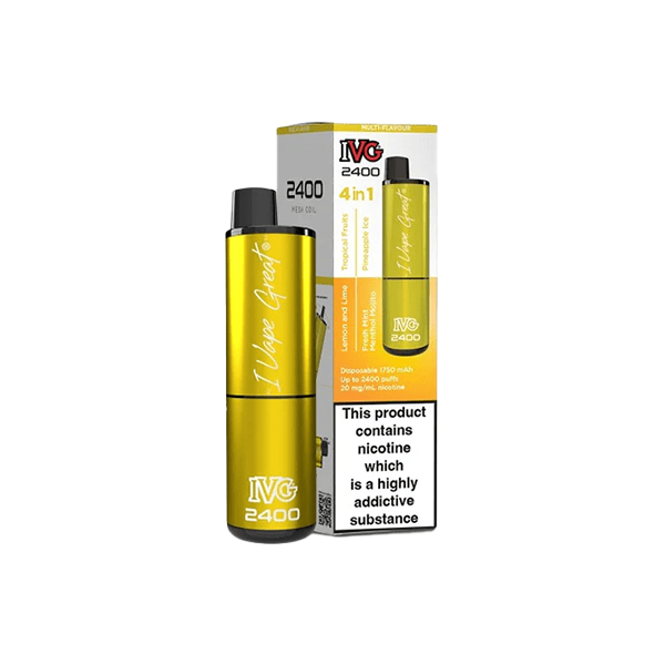 20mg I VG 2400 Disposable Vapes 2400 Puffs - 4 in 1 Multi-Edition - Flavour: Lemon Edition