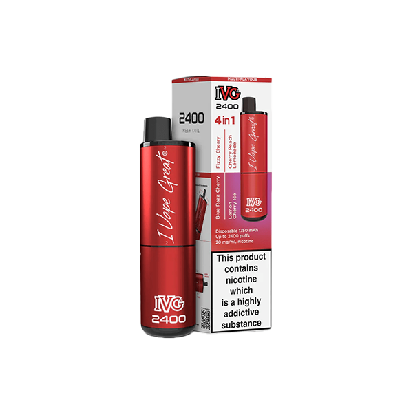 20mg I VG 2400 Disposable Vapes 2400 Puffs - 4 in 1 Multi-Edition - Flavour: Pink Edition