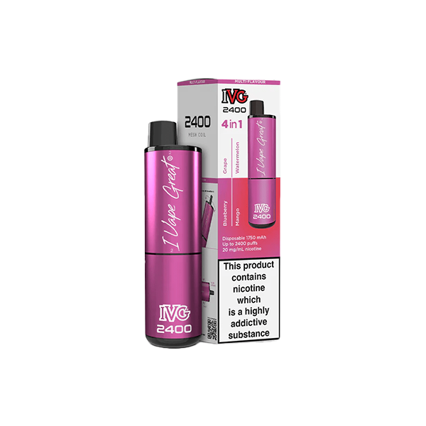 20mg I VG 2400 Disposable Vapes 2400 Puffs - 4 in 1 Multi-Edition - Flavour: Berry Edition
