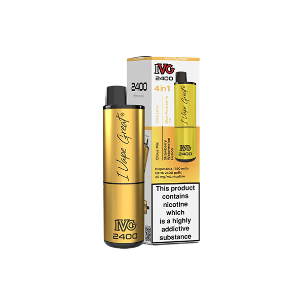 20mg I VG 2400 Disposable Vapes 2400 Puffs - 4 in 1 Multi-Edition - Flavour: Red Raspberry Edition