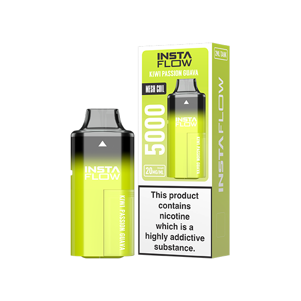 20mg Instaflow 5000 Disposable Rechargeable Vape Kit 5000 Puffs - Flavour: Fresh Mint Mojito