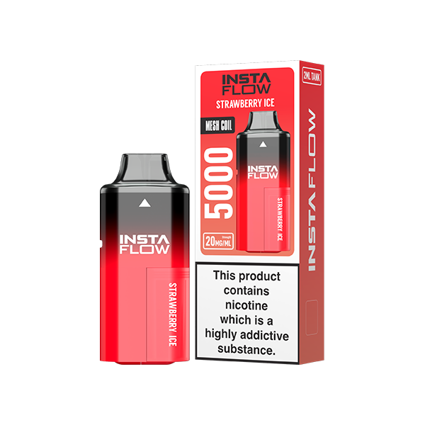 20mg Instaflow 5000 Disposable Rechargeable Vape Kit 5000 Puffs - Flavour: Sour Apple