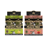 20 King Palm 0.5g Flavoured Wrap Rollies - Display Pack - Flavour: Peach Tree