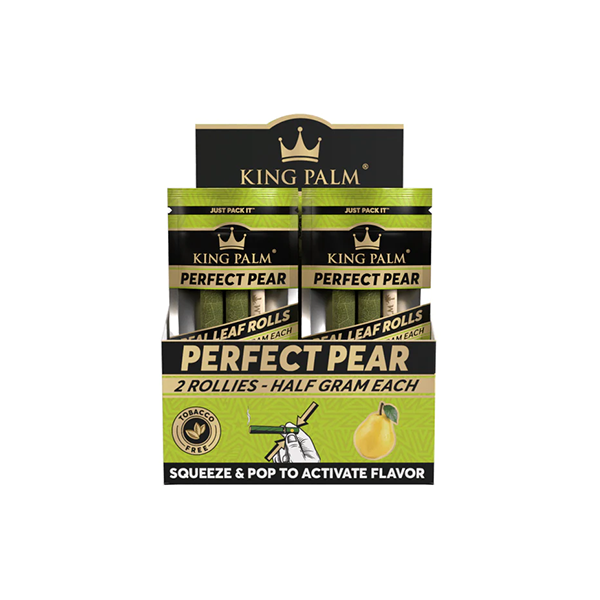 20 King Palm 0.5g Flavoured Wrap Rollies - Display Pack - Flavour: Perfect Pear