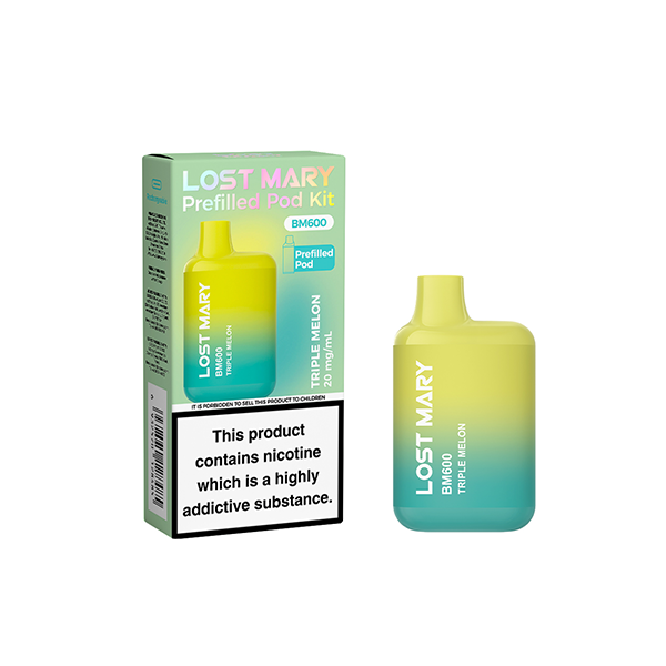 20mg Lost Mary BM600 Prefilled Pod Vape Kit 600 Puffs - Stoptober Special Offer! - Flavour: Pineapple Ice