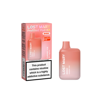 20mg Lost Mary BM600 Prefilled Pod Vape Kit 600 Puffs - Stoptober Special Offer! - Flavour: Watermelon Ice
