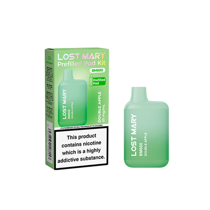 20mg Lost Mary BM600 Prefilled Pod Vape Kit 600 Puffs - Stoptober Special Offer! - Flavour: Double Apple