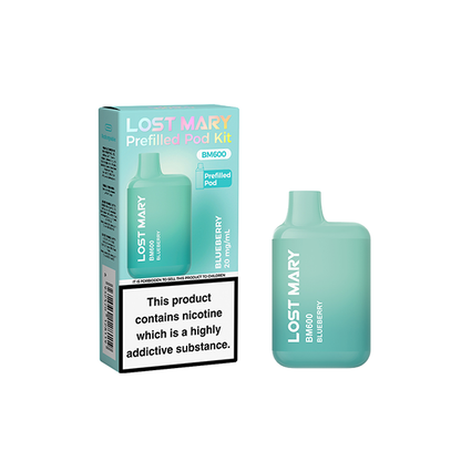 20mg Lost Mary BM600 Prefilled Pod Vape Kit 600 Puffs - Stoptober Special Offer! - Flavour: Lemon Lime