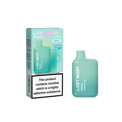 20mg Lost Mary BM600 Prefilled Pod Vape Kit 600 Puffs - Stoptober Special Offer! - Flavour: Strawberry Ice