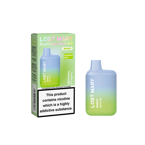 20mg Lost Mary BM600 Prefilled Pod Vape Kit 600 Puffs - Stoptober Special Offer! - Flavour: Strawberry Ice