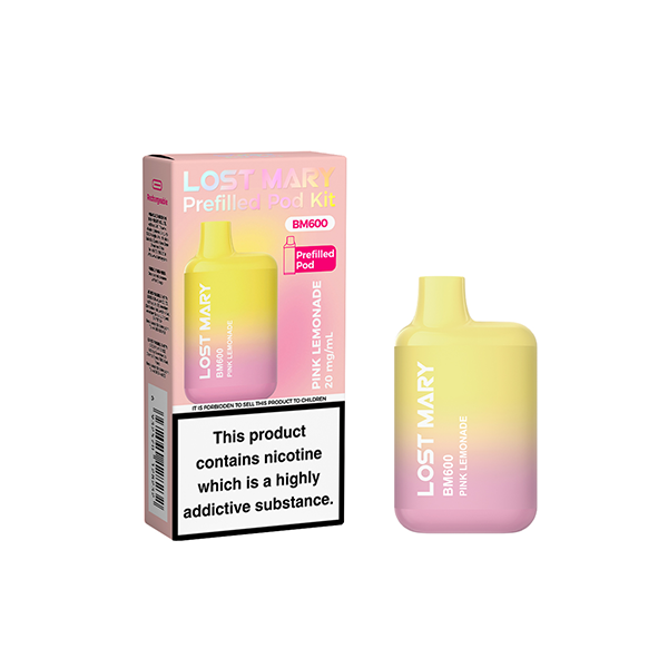 20mg Lost Mary BM600 Prefilled Pod Vape Kit 600 Puffs - Stoptober Special Offer! - Flavour: Lemon Lime