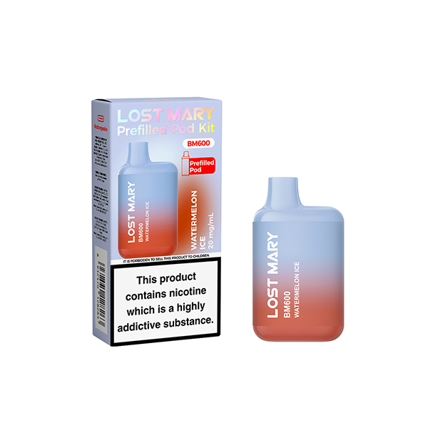 20mg Lost Mary BM600 Prefilled Pod Vape Kit 600 Puffs - Stoptober Special Offer! - Flavour: Strawberry Ice