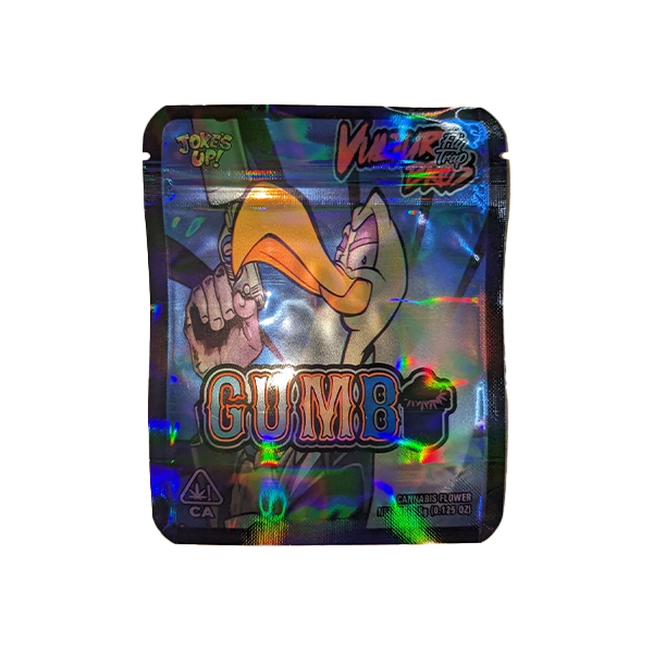 Mylar Gumbo Printed Zip Bag 3.5g Large - Amount: x50 & Design: Gumbo Vulture Bros V3