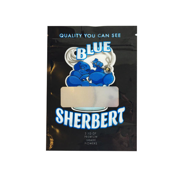 Printed Mylar Zip Bag 3.5g Standard - Amount: x50 & Design: Blue Sherbet